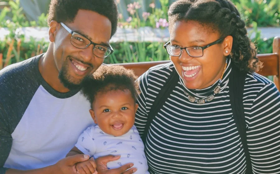 His brother's family in the park in Lagos