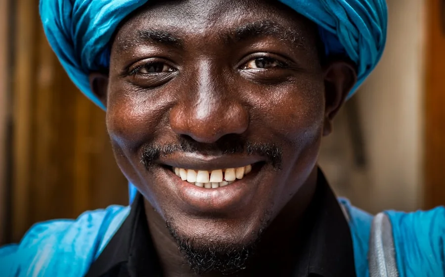 A Moroccan souk trader in Deira smiling