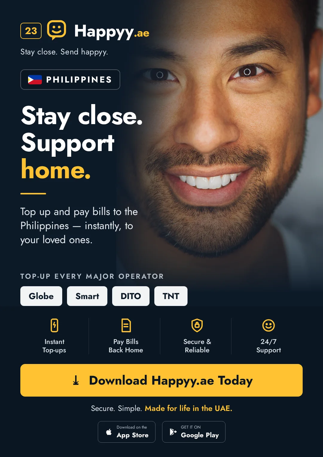 Philippines campaign — Stay close, support home